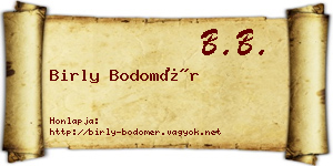 Birly Bodomér névjegykártya